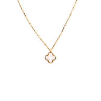 Van Cleef & Arpels Sweet Alhambra Pendant Necklace 18K Yellow Gold and Mother of Pearl