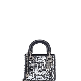 Christian Dior Lady Dior Chain Bag Leather and Mirror Mosaic Mini