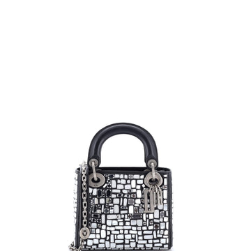 Christian Dior Lady Dior Chain Bag Leather and Mirror Mosaic Mini