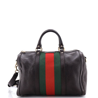 Gucci Vintage Web Boston Bag Leather Medium