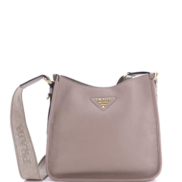 Prada Logo Strap Hobo Leather Medium