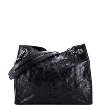Saint Laurent Niki Shopping Tote Matelasse Chevron Leather Medium