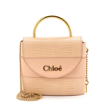 Chloe Aby Lock Bag Lizard Embossed Leather Small