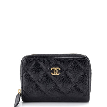 Chanel CC Zip Coin Purse Quilted Caviar Small