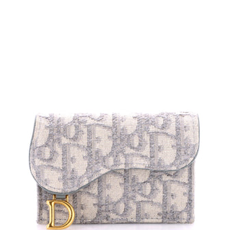 Christian Dior Saddle Card Case Oblique Canvas