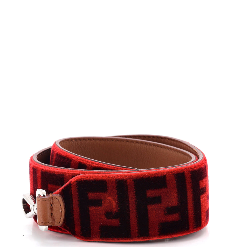 Fendi ベルベットストラップ 赤　バッグストラップ Fendi Strap You Shoulder Strap Zucca Velvet 430329