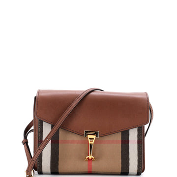 Burberry Macken Crossbody Bag Leather and House Check Canvas Small