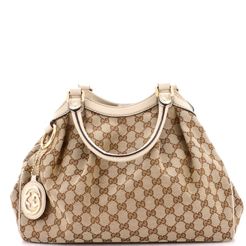 Gucci Sukey Tote GG Canvas with Leather Medium