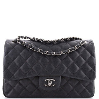 Chanel Classic Double Flap Bag Quilted Caviar Jumbo