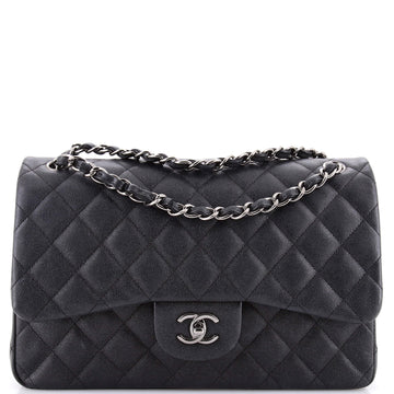 Chanel Classic Double Flap Bag Quilted Caviar Jumbo