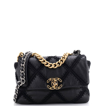 Chanel 19 Flap Bag Crochet Quilted Calfskin Medium