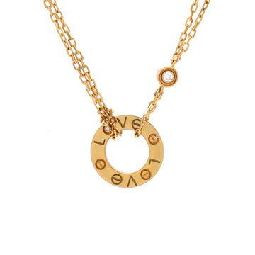 Cartier 2 Diamonds Love Pendant Necklace 18K Yellow Gold and Diamonds