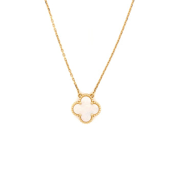 Van Cleef & Arpels Vintage Alhambra Pendant Necklace 18K Yellow Gold and Mother of Pearl