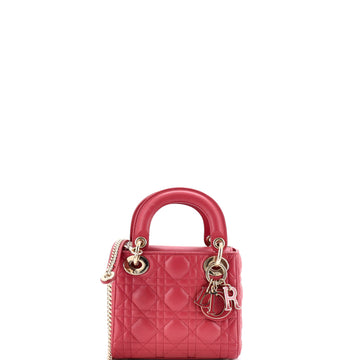 Christian Dior Lady Dior Chain Bag Cannage Quilt Lambskin Mini