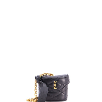 Saint Laurent June Box Bag Charm Quilted Leather