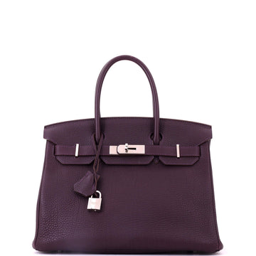Hermes Birkin Handbag Purple Togo with Palladium Hardware 30