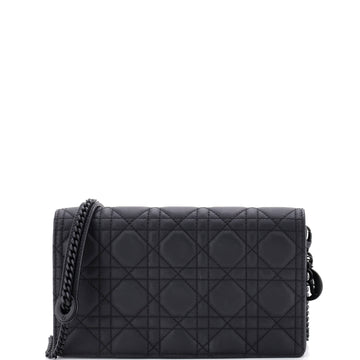 Christian Dior Ultra Matte Lady Dior Wallet on Chain Pouch Cannage Quilt Calfskin Long