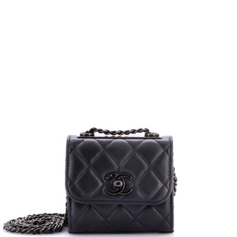 Chanel So Black Trendy CC Clutch with Chain Quilted Lambskin Small