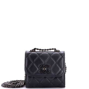 Chanel So Black Trendy CC Clutch with Chain Quilted Lambskin Small