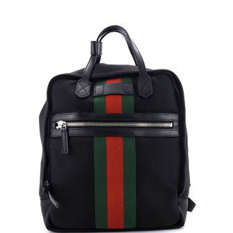 Gucci Top Handle Web Backpack Techno Canvas Medium