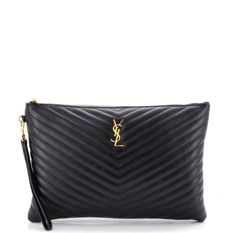 Saint Laurent Puffy Zip Pouch Patent Large