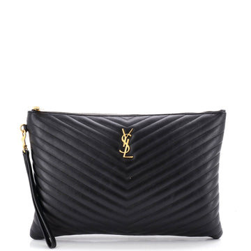 Saint Laurent Puffy Zip Pouch Patent Large