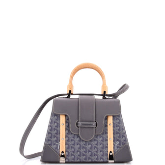 Goyard Saigon Top Handle Bag Coated Canvas with Leather PM