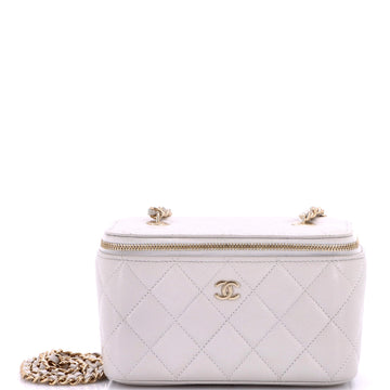 Chanel Classic Vanity Case with Chain Quilted Caviar Small