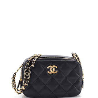 Chanel CC You Camera Bag Quilted Caviar Mini