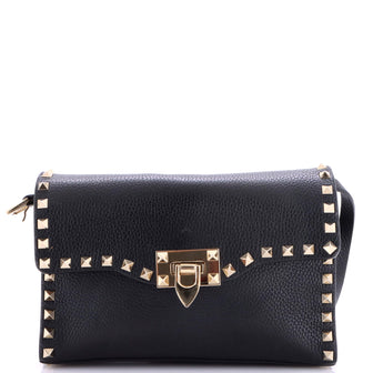 Valentino Garavani Rockstud Flip Lock Flap Bag Leather Medium