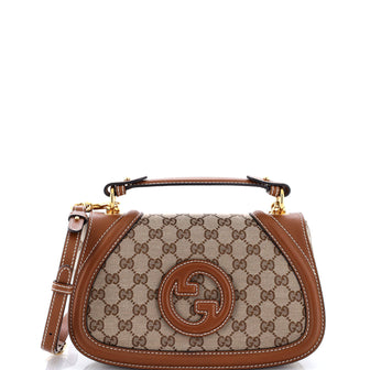 Gucci Blondie NM Top Handle Bag GG Coated Canvas with Leather Medium
