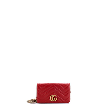 Gucci GG Marmont Chain Flap Bag Matelasse Leather Mini