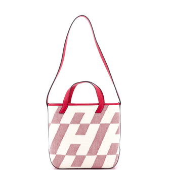 Hermes Cabas H en Biais Tote Canvas with Leather 27