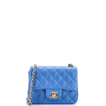 Chanel Square Classic Single Flap Bag Quilted Lambskin Mini