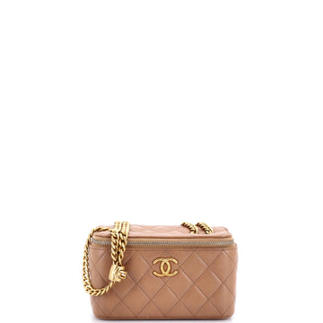 Chanel All Slide Long Vanity Case with Chain Quilted Lambskin Small