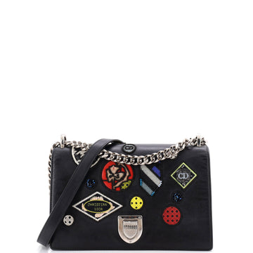 Christian Dior Diorama Flap Bag Patch Embellished Leather Medium
