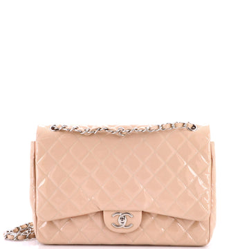 Chanel Classic Double Flap Bag Quilted Patent Maxi