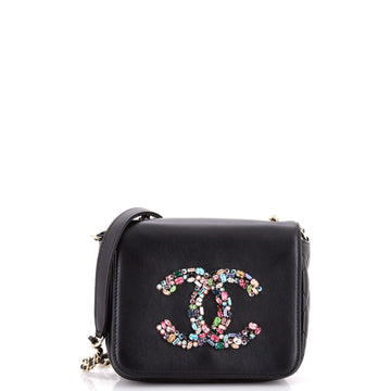 Chanel Giant Crystal CC Flap Bag Lambskin Mini