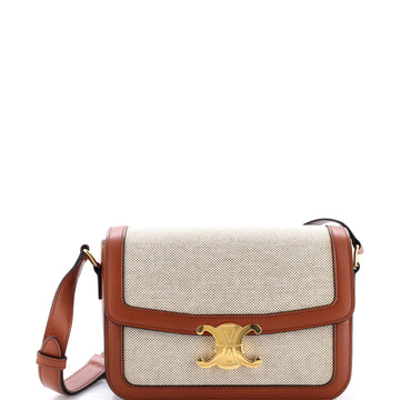 Celine Triomphe Shoulder Bag Canvas with Leather Medium