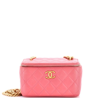 Chanel All Slide Long Vanity Case with Chain Quilted Lambskin Small