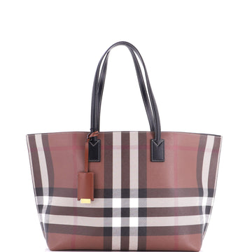 Burberry Soft Tote Check E-Canvas Medium