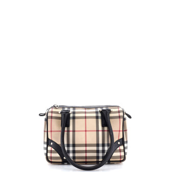 Burberry Chester Satchel Haymarket Coated Canvas Small