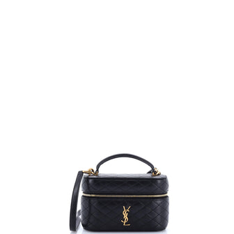 Saint Laurent Gaby Zip Around Vanity Bag Quilted Leather Mini