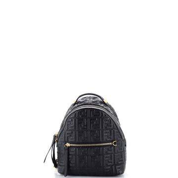 Fendi By The Way Backpack Zucca Embossed Leather Mini