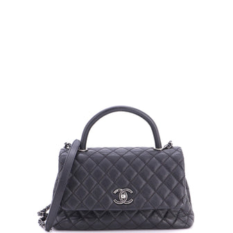 Chanel Coco Top Handle Bag Quilted Caviar Small