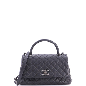 Chanel Coco Top Handle Bag Quilted Caviar Small