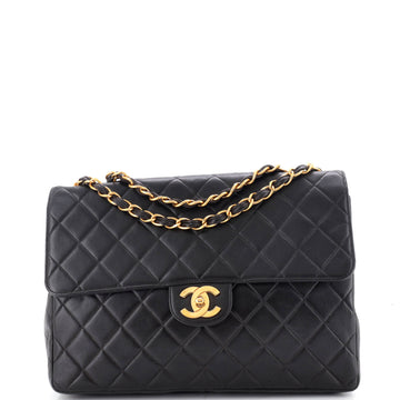 Chanel Vintage Classic Single Flap Bag Quilted Lambskin Maxi