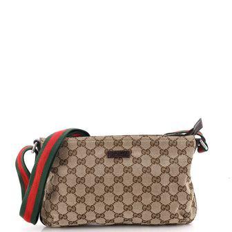 Gucci Web Strap Messenger Bag GG Canvas Small