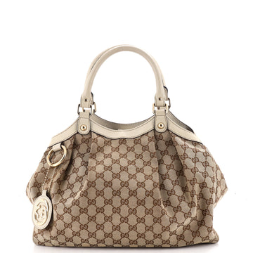 Gucci Sukey Tote GG Canvas with Leather Medium