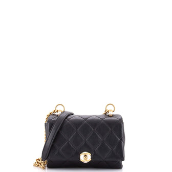Chanel Pearl CC Accordion Flap Bag Quilted Calfskin Mini
